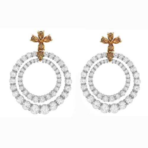 7.70 Carat Diamond Graduated Circle Earrings