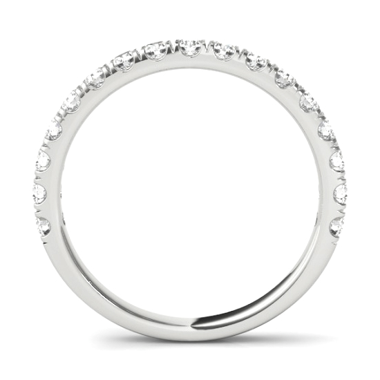 2 Carat Round Harro Moissanite & 2.7mm Diamond Band Engagment Ring Wedding Set