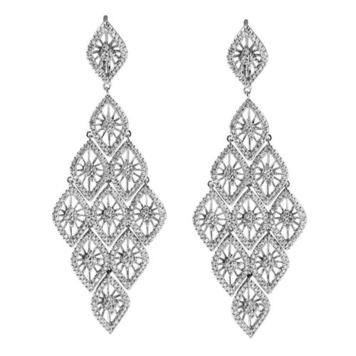 Diamond Chandelier Earrings 18k White gold