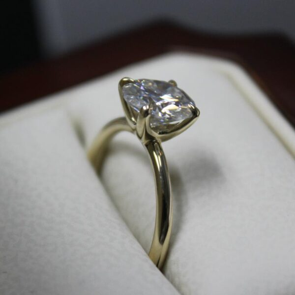2.00 Carat Round Forever One Moissanite Solitaire Ring 14k Yellow Gold
