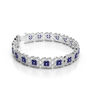 Diamond & Sapphire Clover Bracelet