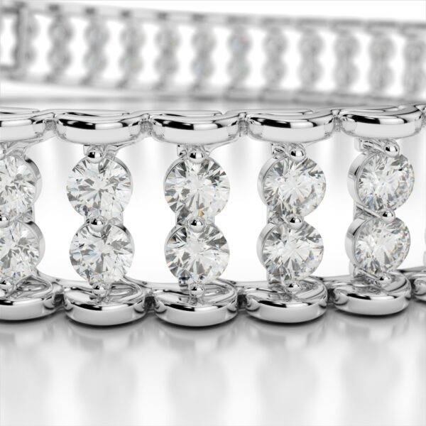 10 Carat Diamond Two Row Bracelet 18k White Gold