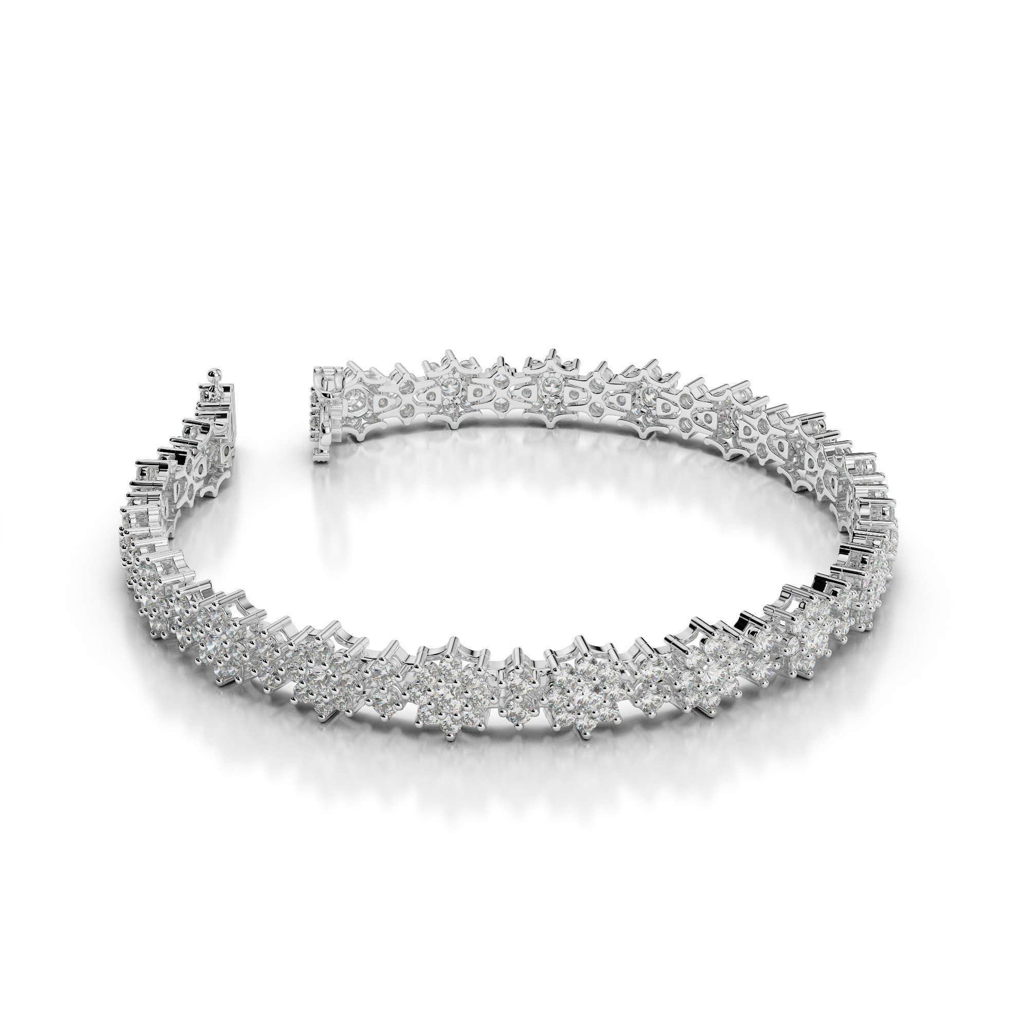 12mm Diamond Clustered Tennis Chain Necklace 18K Gold – Markus Dayan