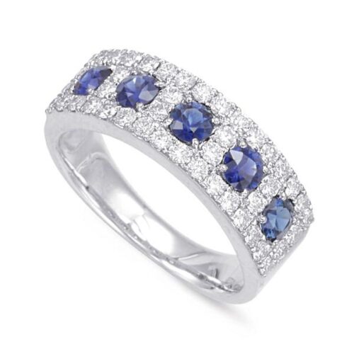 Sapphire & Diamond Wedding Band 1.39 ctw