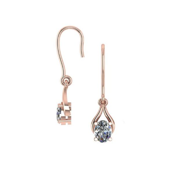 1.50 Carat Oval Diamond Wishbone Dangle Earrings