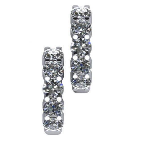 2.50 Carat Diamond Hinged Hoop Earrings