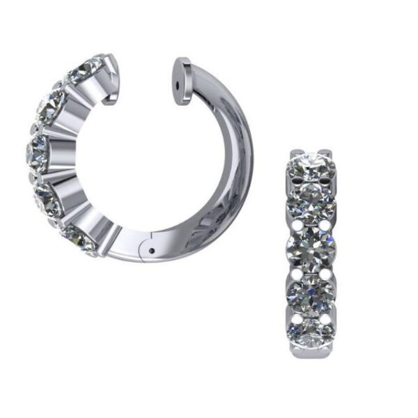 2.50 Carat Diamond Hinged Hoop Earrings