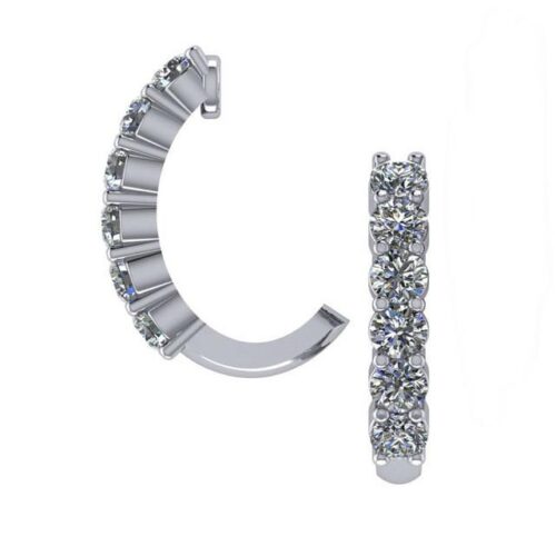 1.80 Carat Diamond J-Hoop Earrings