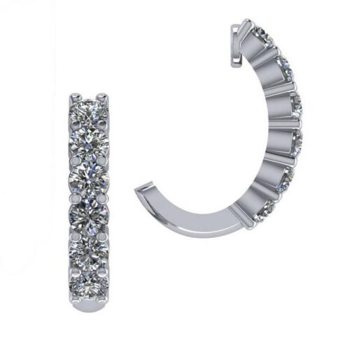 3.00 Carat Diamond J-Hoop Earrings