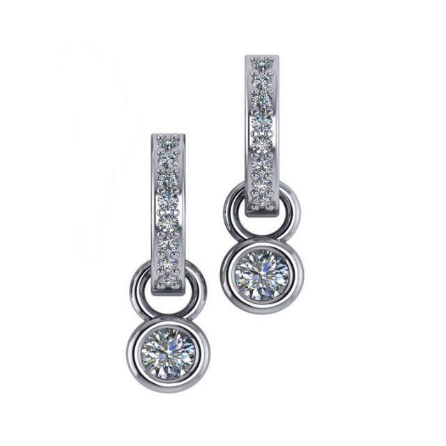 Diamond Bezel Dangle Earrings - Raven Fine Jewelers