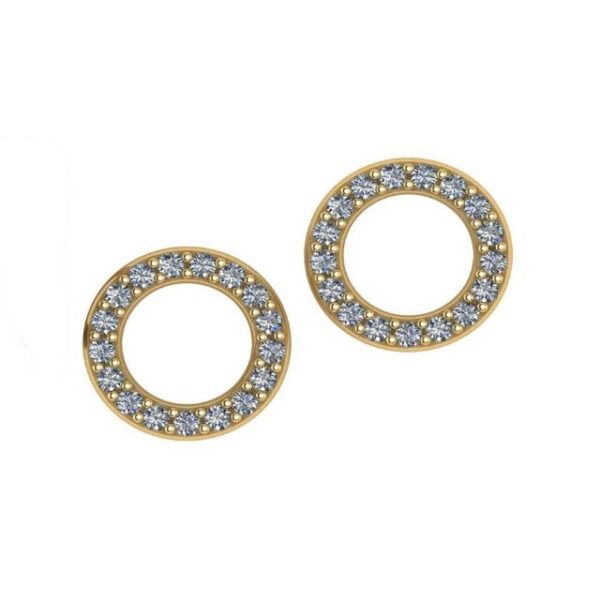 Diamond Circle Stud Earrings