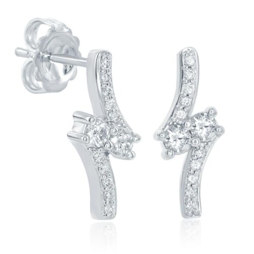 Diamond Two Stone Earrings