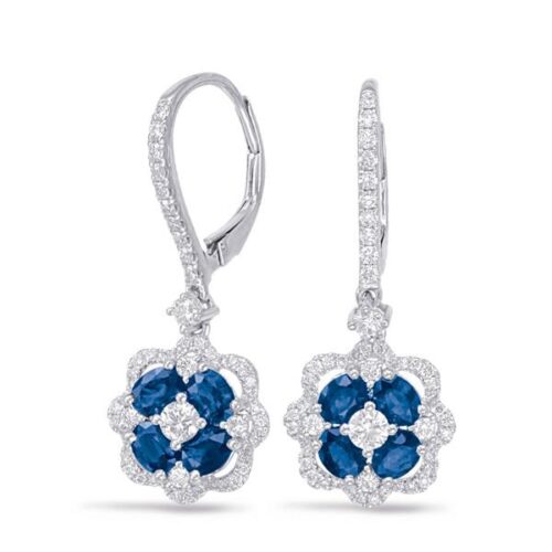 Sapphire & Diamond Clover Earrings