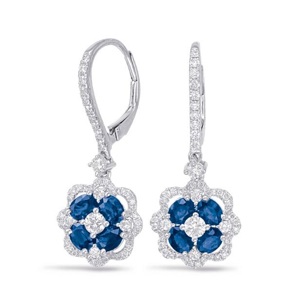 Sapphire & Diamond Clover Earrings - Raven Fine Jewelers