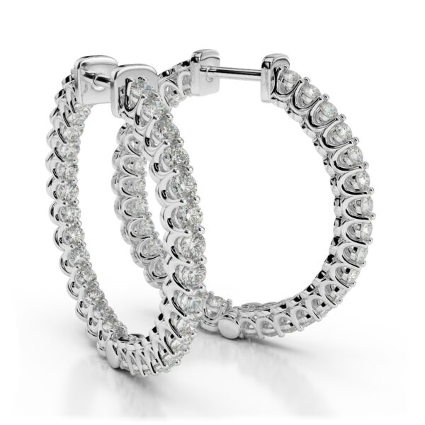 1.30 Carat Diamond Curved Prong Hoop Earrings