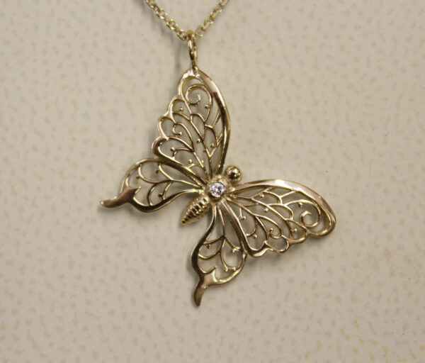 EB Healing Wings Butterfly Diamond Necklace