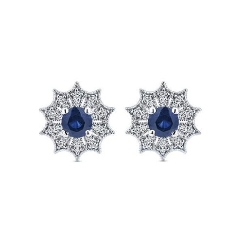 4mm Sapphire & Diamond Earrings