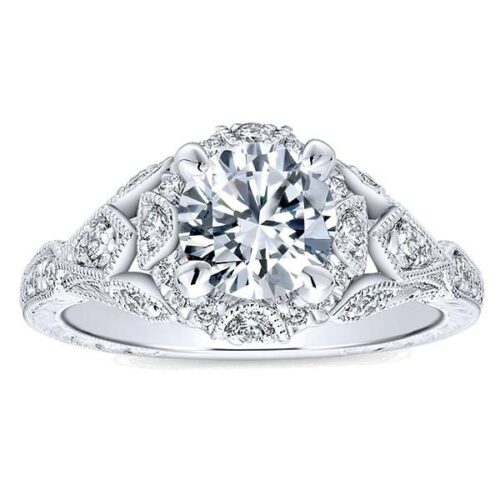1.37 ctw Diamond Vintage Style Engagement Ring