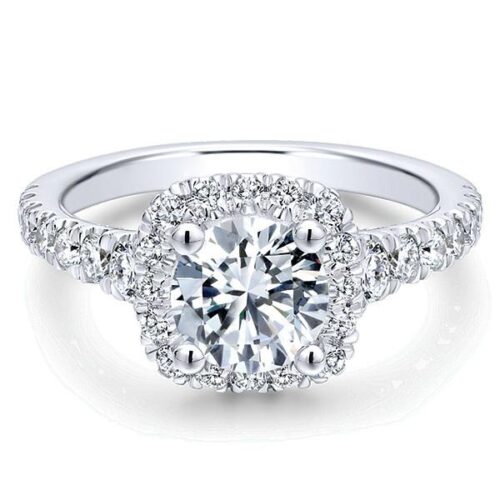 1.75 ctw Diamond & Halo Vintage Style Engagement Ring