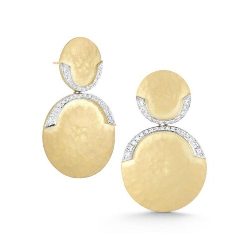 Diamond Pave Round Dangle Earrings