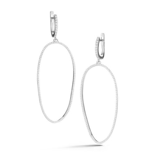 Diamond Pave Oval Earrings