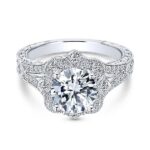 1.46 ctw Diamond Floral Vintage Engagement Ring