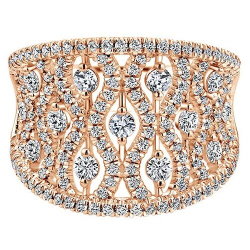 Diamond Wide Band Fashion Ring