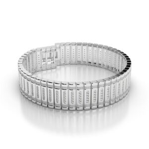 Men's Diamond Bracelet 14k White Gold (3 ct)