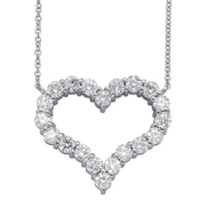 2.00 Carat Diamond Heart Pendant Necklace