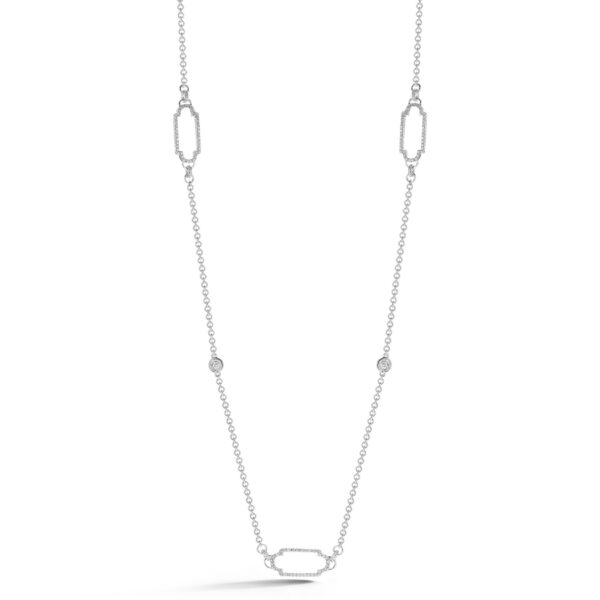 Art Deco Link Open Pave Necklace