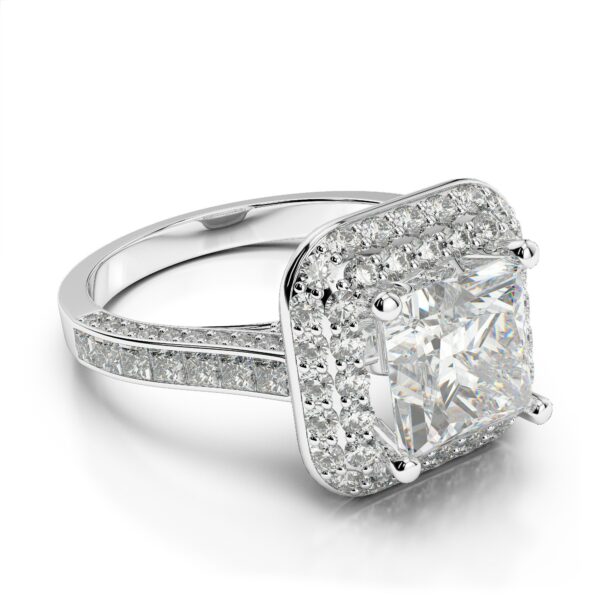 2.14 ctw Princess Diamond Double Halo Engagement Ring