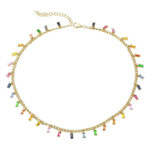 4 Carat Rainbow Sapphire Necklace 14"