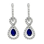 Pear Sapphire & Diamond Infinity Earrings