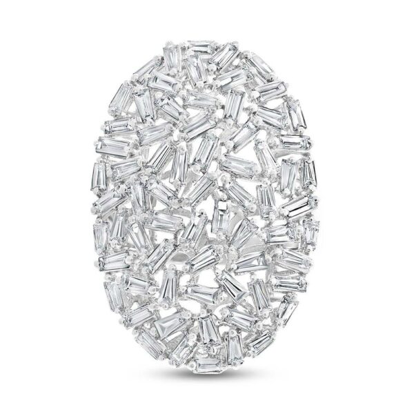 Diamond Baguette Cluster Ring 14k White Gold