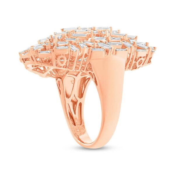 Diamond Baguette Cluster Ring 14k Rose Gold
