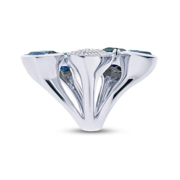 Multi-Shape London Blue Topaz & Diamond Fashion Ring