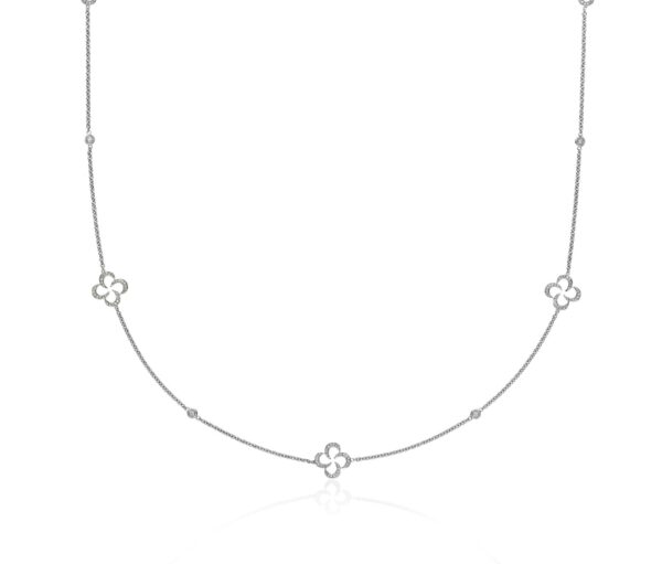 Swirly Clover Diamond Necklace