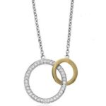 Interlocking Diamond & 14k Yellow Gold Circle Necklace