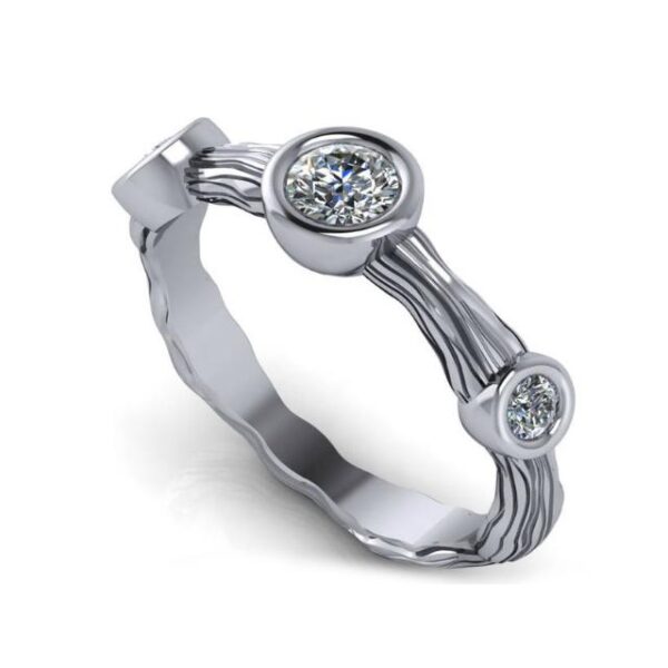 Diamond Bezel Twig Ring