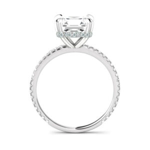 1.00 Carat Emerald Diamond & Hidden Halo Engagement Ring
