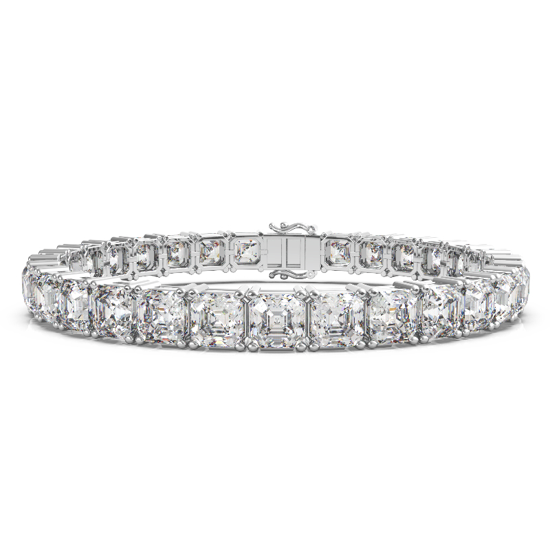 30 Carat Asscher Diamond Tennis Bracelet - Raven Fine Jewelers
