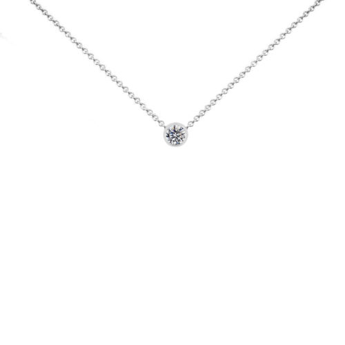 Diamond Bezel Solitaire Pendant Necklace