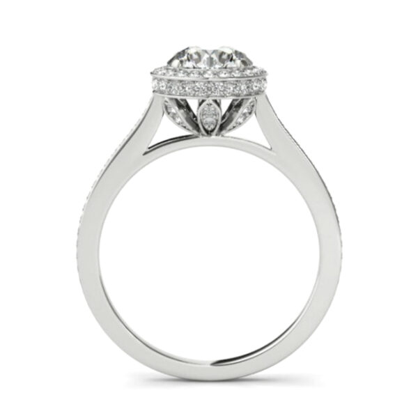 4.00 Carat Forever One Moissanite & Diamond Double Edge Halo Bright Cut Pave Ring