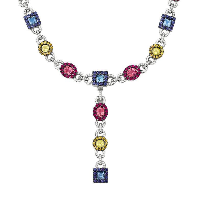 Pink Diamond Necklace / Statement Jewelry/ Statement Necklace/ 