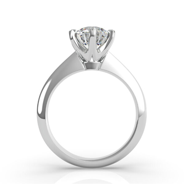 2 Carat Round Lab Grown Diamond & Six Prong Knife Edge Solitaire Ring
