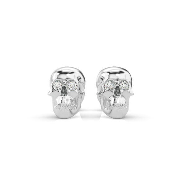Diamond Skull Stud Earrings