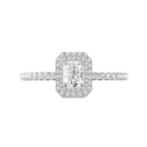 0.80 Carat Radiant Diamond & Double Halo Engagement Ring