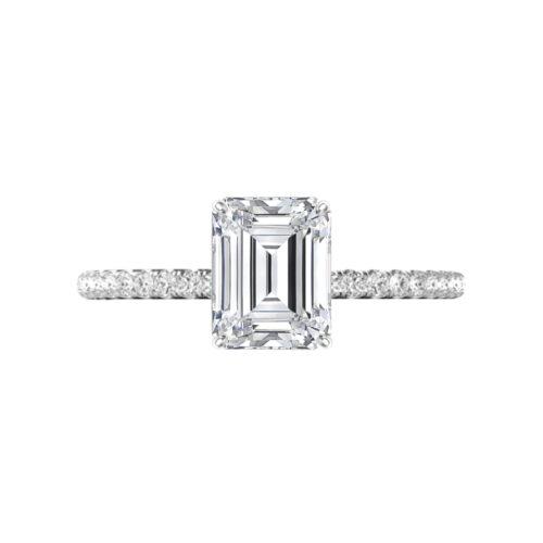 2.00 Carat Emerald Diamond & Hidden Halo Engagement Ring