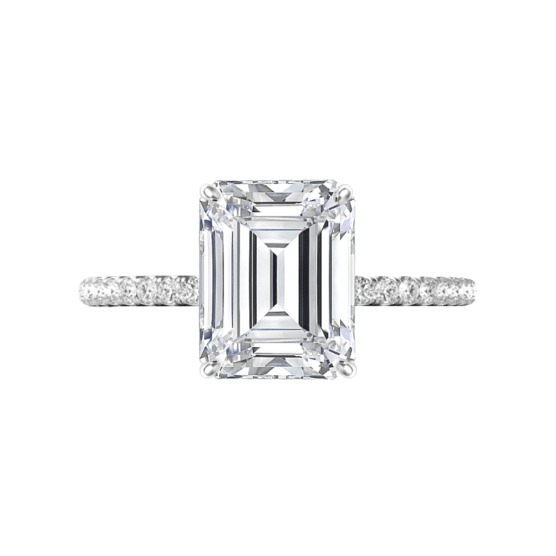 1.00 Carat Emerald Diamond & Hidden Halo Engagement Ring - Raven Fine ...