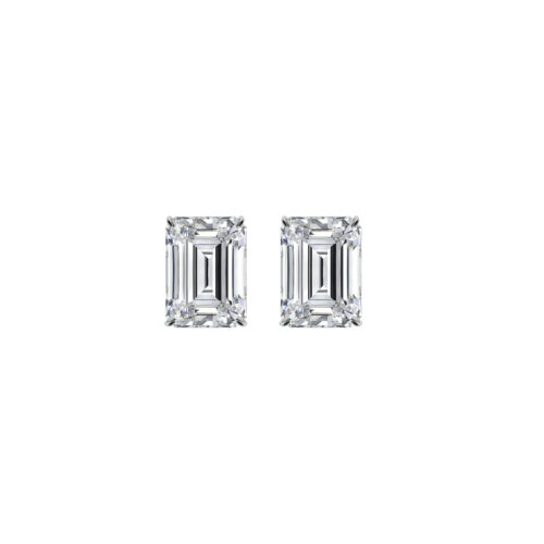 2 ctw Emerald Diamond Stud Earrings
